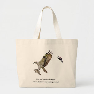 Bolso De Tela Gigante Osprey que es perseguido por un mirlo de alas