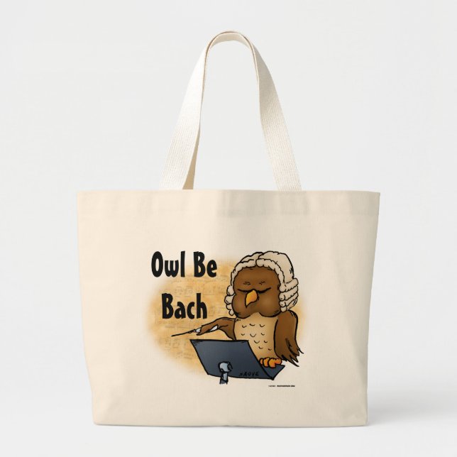 Bolso De Tela Gigante Owl Be Bach Funny Owl Personalizado (Frente)