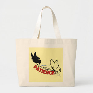 Bolso De Tela Gigante Paciencia ( James 5:7 ) ToteBag