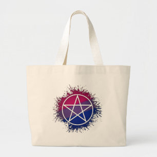 Bolso De Tela Gigante Paint Splatter Bisexual Orgullo Pentáculo Símbolo