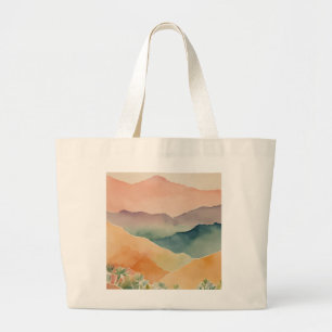 Bolso De Tela Gigante Paisaje abstracto de acuarela artístico