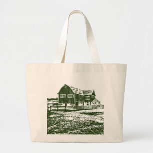 Bolso De Tela Gigante Paisaje campestre estilo madera casa de campo