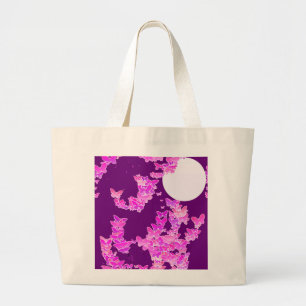 Bolso De Tela Gigante Paisaje lunar con mariposas - orquídea, amatista