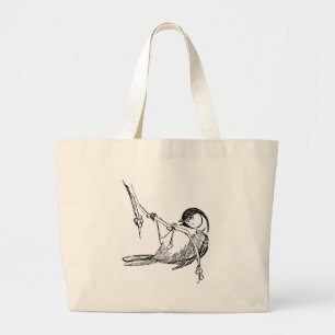 Bolso De Tela Gigante Pájaro/Chickadee Negro-Capsulado