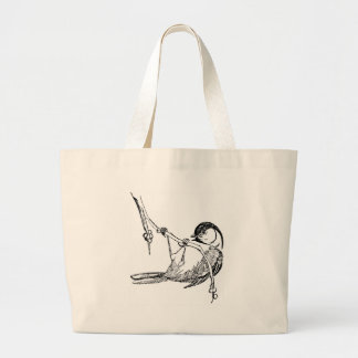 Bolso De Tela Gigante Pájaro/Chickadee Negro-Capsulado