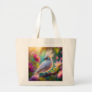 Bolso De Tela Gigante Pájaro de pluma Rubor reposado juvenil palpitando