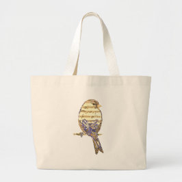 Bolso De Tela Gigante Pájaro Lindo con Notas Musicales Personalizar
