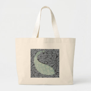 Bolso De Tela Gigante Pájaro Vintage clásico de Peacock Art Nouveau