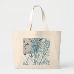 Bolso De Tela Gigante pájaros de silucida