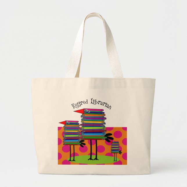 Bolso De Tela Gigante Pájaros jubilados del libro del bibliotecario III (Frente)