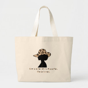 Bolso De Tela Gigante Palabras de afirmación Tote Bag estampado de chita