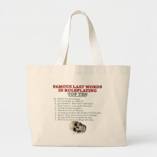 Bolso De Tela Gigante Palabras pasadas famosas en el Roleplaying: Top