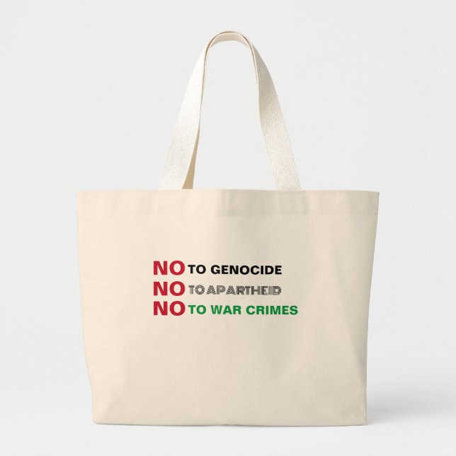 BOLSO DE TELA GIGANTE PALESTINA LIBRE NO AL GENOCIDIO DE LOS CRÍMENES DE (Frente)