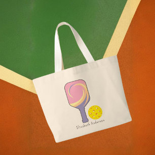 Bolso De Tela Gigante Paletas de Pickleball Personalizadas con Nombre Ra