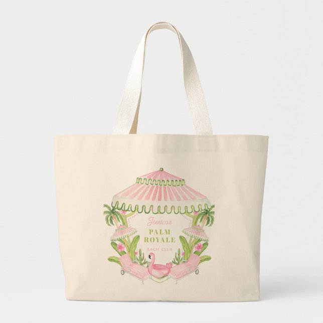 Bolso De Tela Gigante Palm Beach Cabana Bach Club | Bachelorette  (Frente)