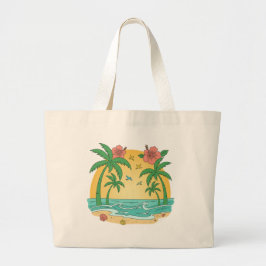 Bolso De Tela Gigante Palm Paradise Tropical Beach Tote Bag