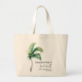 Bolso De Tela Gigante Palm Tree Watercolor Bachelorette Weekend Personal