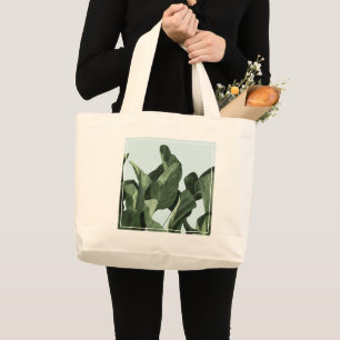 Bolso De Tela Gigante Palmas Celadon