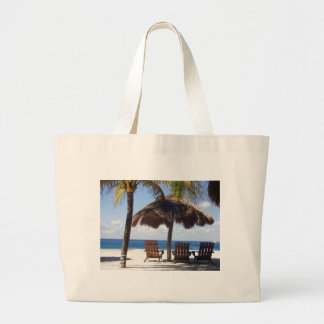 Bolso De Tela Gigante Palmeras y playa de México de las sillas