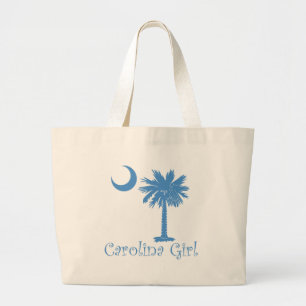 Bolso De Tela Gigante Palmetto azul claro del chica de Carolina