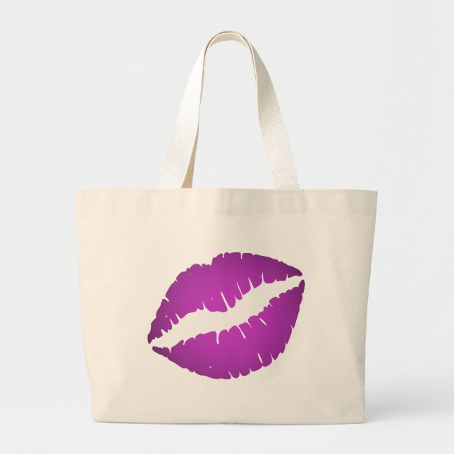 Bolso De Tela Gigante Palo de labios púrpura (Frente)
