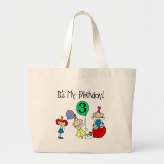 Bolso De Tela Gigante Palo Fiesta de niños 3er cumpleaños Camisetas y re