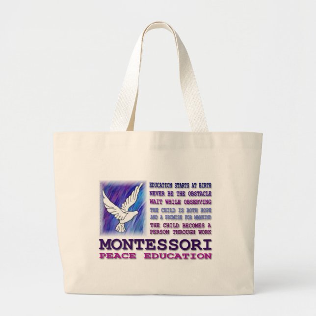 Bolso De Tela Gigante Paloma de Montessori (Frente)