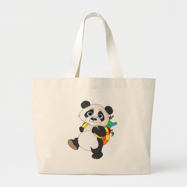 Bolso De Tela Gigante Panda Bear con mochila (Frente)