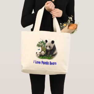 Bolso De Tela Gigante Panda Bears