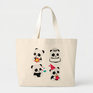 Bolso De Tela Gigante Panda Design Large Tote Bag