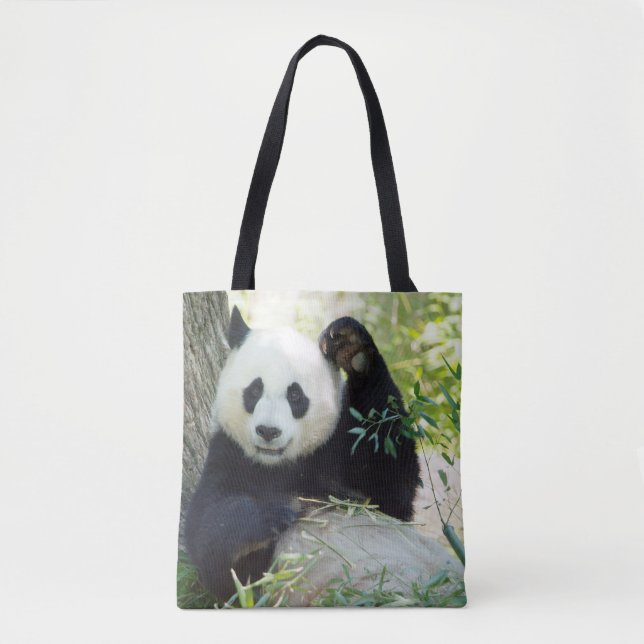 Bolso De Tela Gigante Panda despotricando contra el árbol (Anverso)