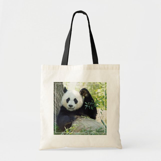Bolso De Tela Gigante Panda despotricando contra el árbol (Frente)