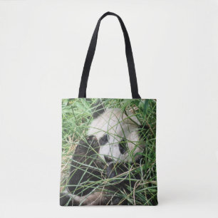 Bolso De Tela Gigante Panda Escondiéndose En La Hierba