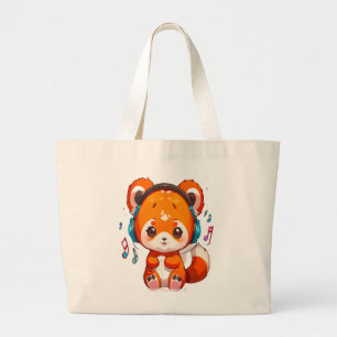 Bolso De Tela Gigante Panda escuchando música Kpop