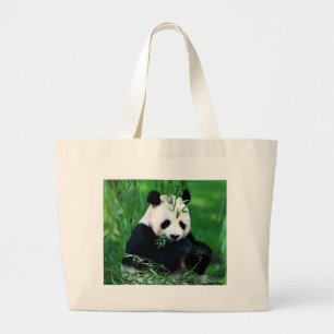 Bolso De Tela Gigante Panda que come las hojas