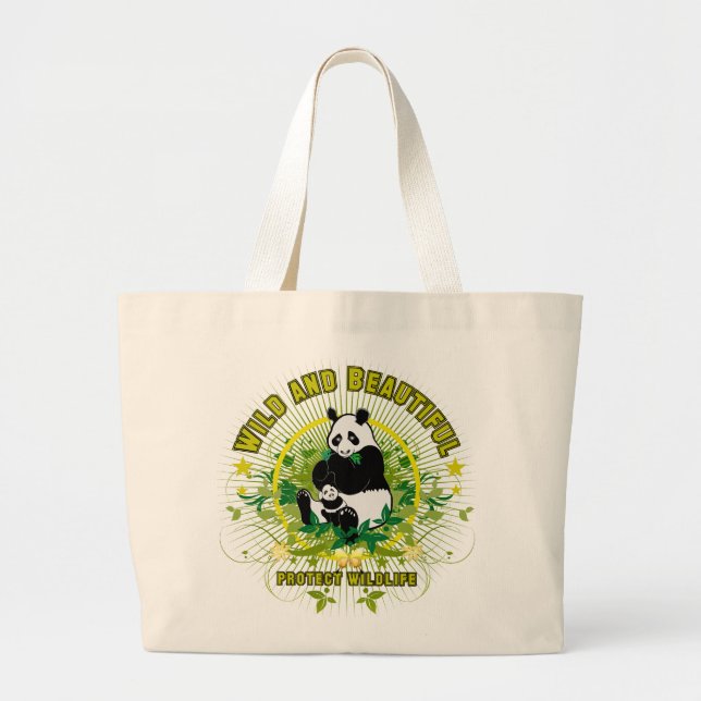 Bolso De Tela Gigante Panda salvaje y hermosa (Frente)