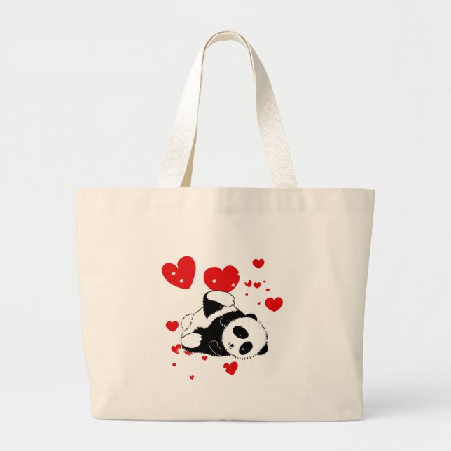 Bolso De Tela Gigante pandas "panda bears" "panda bear baby" "kawaii pan (Frente)