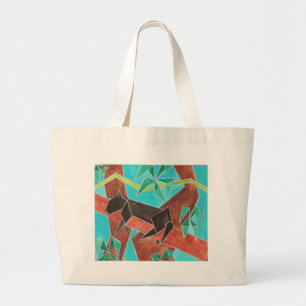 Bolso De Tela Gigante Pantera de la selva Arte abstracto original