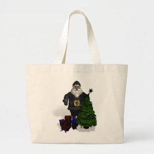 Bolso De Tela Gigante Papá Noel en cuero negro