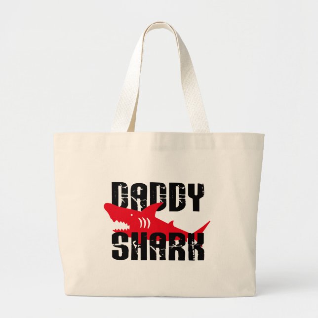 Bolso De Tela Gigante Papi Shark Worn Graphic (Frente)