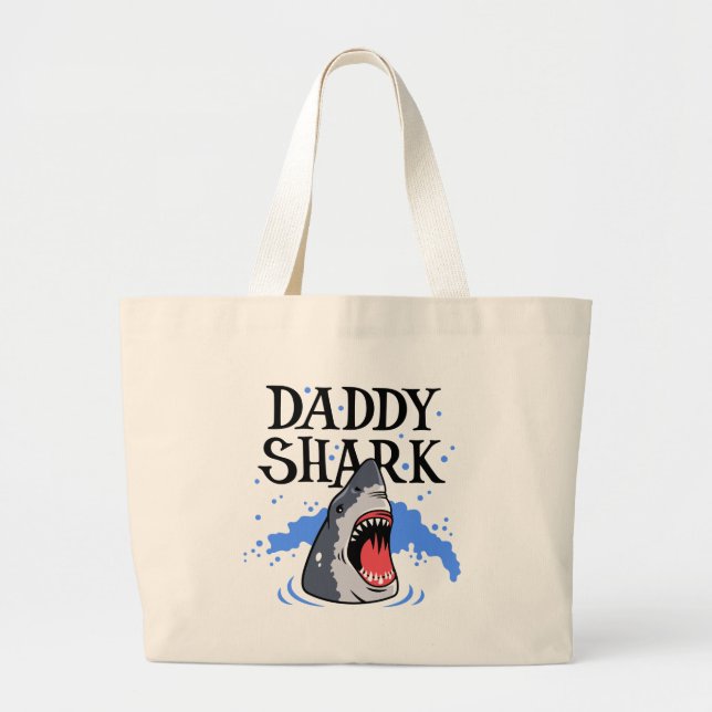 Bolso De Tela Gigante Papi Tiburón - Gran Blanco (Frente)