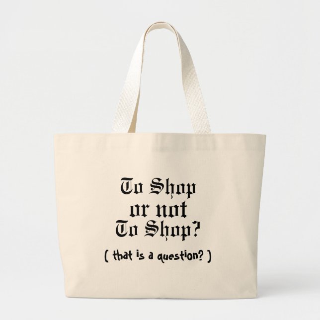 Bolso De Tela Gigante ¿Para comprar, o no, para comprar? (Frente)