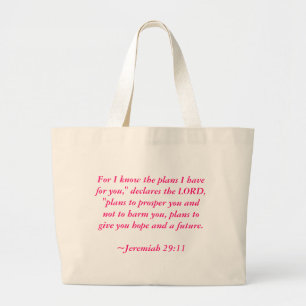 Bolso De Tela Gigante Para mí sé los planes que tengo para usted,"