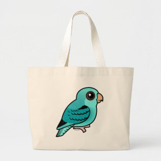 Bolso De Tela Gigante Parakeet barrado turquesa