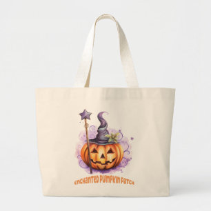 Bolso De Tela Gigante Parche de calabaza encantado