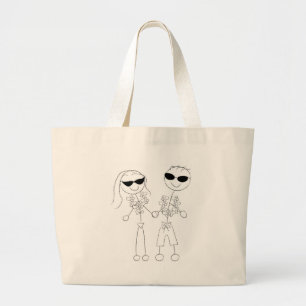 Bolso De Tela Gigante Pareja de bodas de playa