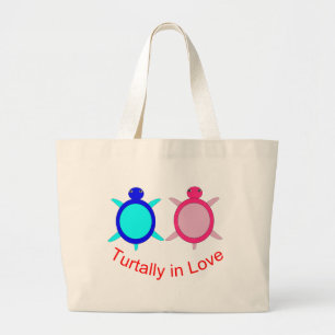 Bolso De Tela Gigante Pareja De Tortuga Cuta