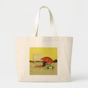 Bolso De Tela Gigante Pareja Romántica Vintage Besándose Bajo Paraguas R