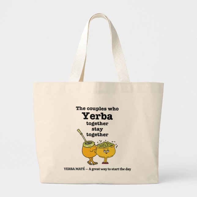 Bolso De Tela Gigante Parejas YERBA MATE elegantes (Frente)