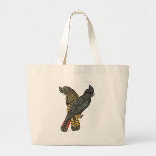 Bolso De Tela Gigante pares negros Rojo-atados del Cockatoo